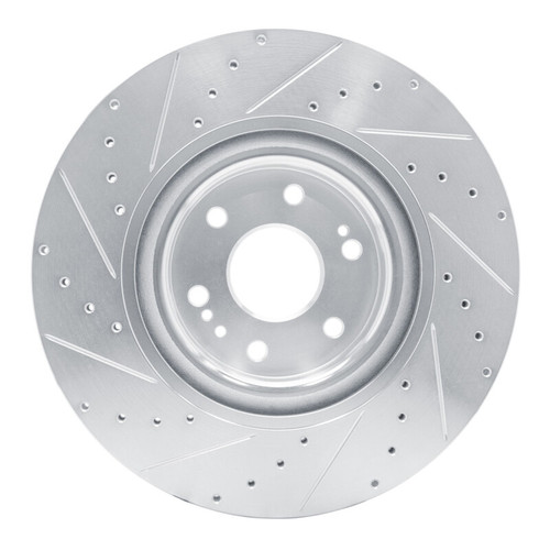 R1 21-25 Cadillac Escalade Front Right Drilled & Slotted Silver Brake Rotor