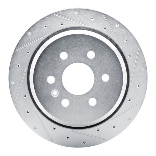 R1 21-22 Chevrolet Colorado Rear Right Drilled & Slotted Silver Brake Rotor