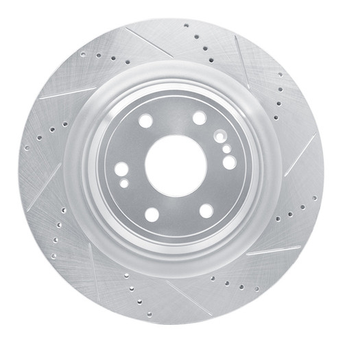 R1 14-20 Cadillac Escalade Front Right Drilled & Slotted Silver Brake Rotor