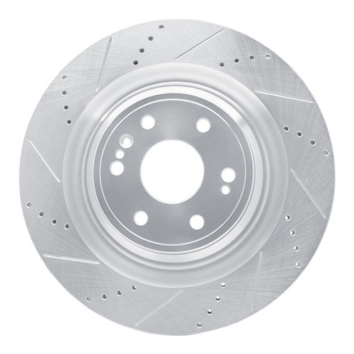 R1 14-20 Cadillac Escalade ESV Front Left Drilled & Slotted Silver Brake Rotor