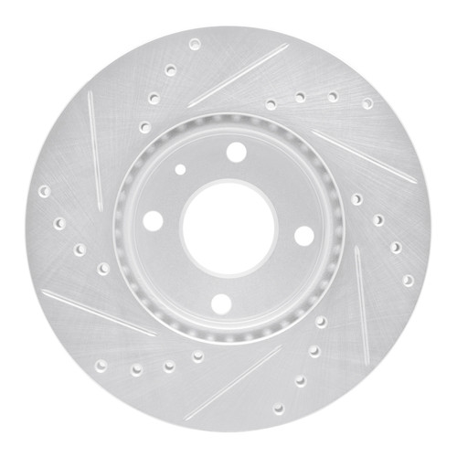 R1 16-22 Chevrolet SPARK (USA/Canada) Front Right Drilled & Slotted Silver Brake Rotor