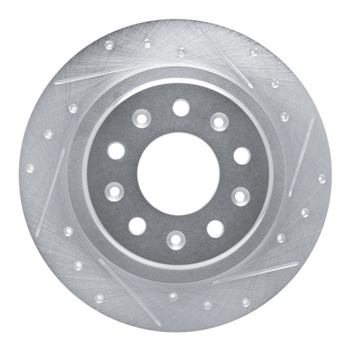 R1 16-25 Buick Regal TOURX Rear Right Drilled & Slotted Silver Brake Rotor