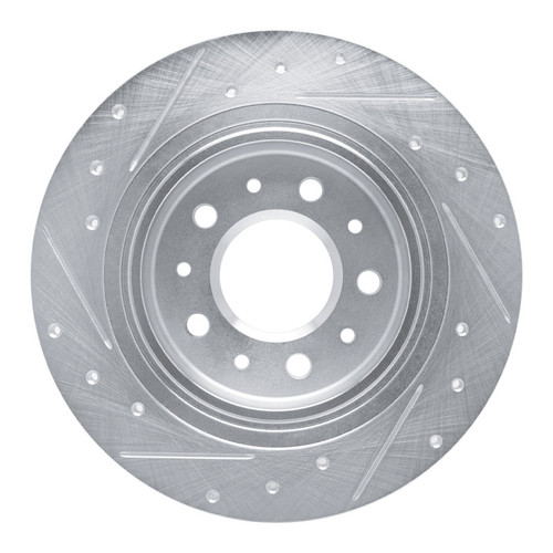 R1 16-25 Buick Regal TOURX Rear Right Drilled & Slotted Silver Brake Rotor