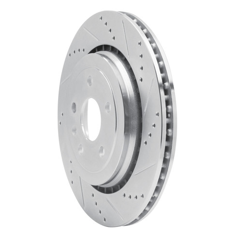 R1 16-24 Cadillac ATS Rear Right Drilled & Slotted Silver Brake Rotor