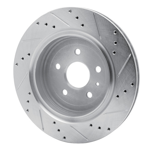 R1 16-24 Cadillac ATS Rear Left Drilled & Slotted Silver Brake Rotor