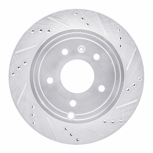 R1 07-15 Chevrolet CAPTIVA Rear Right Drilled & Slotted Silver Brake Rotor