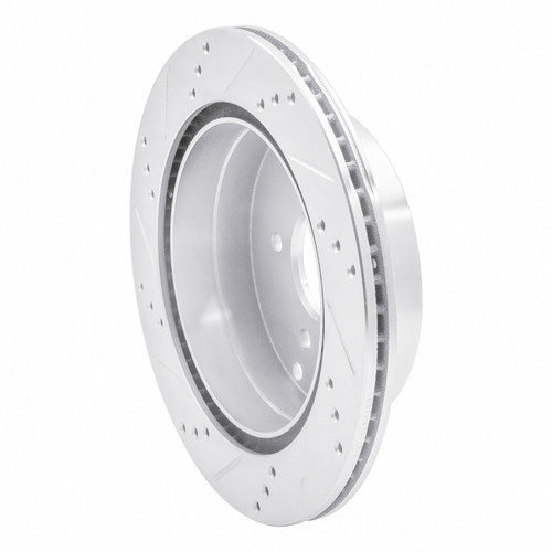 R1 07-15 Chevrolet CAPTIVA Rear Right Drilled & Slotted Silver Brake Rotor