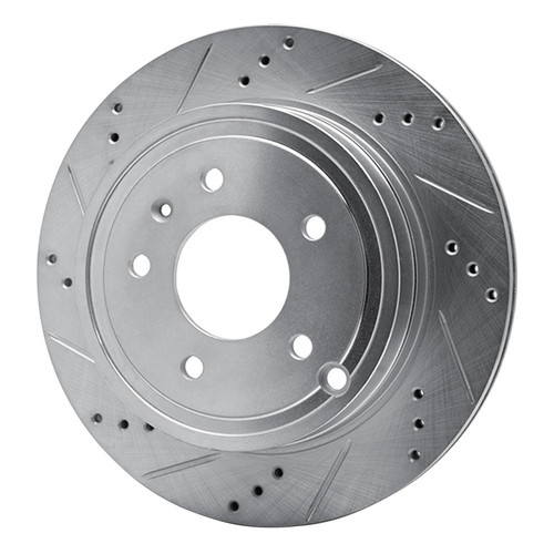 R1 07-15 Chevrolet CAPTIVA Rear Left Drilled & Slotted Silver Brake Rotor