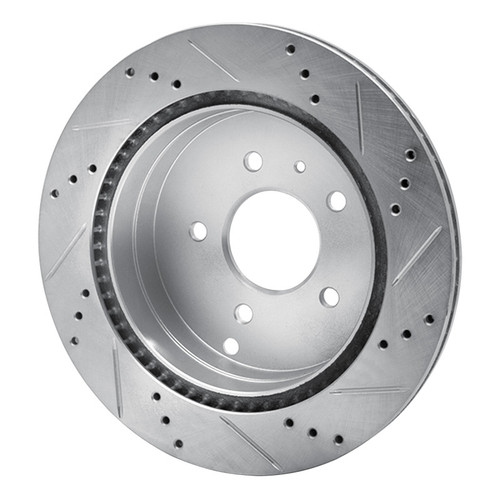 R1 07-15 Chevrolet CAPTIVA Rear Left Drilled & Slotted Silver Brake Rotor