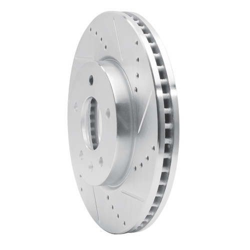 R1 07-15 Chevrolet Equinox Front Right Drilled & Slotted Silver Brake Rotor