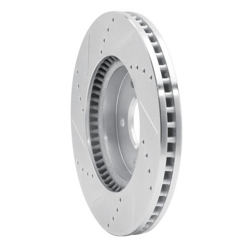 R1 07-15 Chevrolet Equinox Front Right Drilled & Slotted Silver Brake Rotor