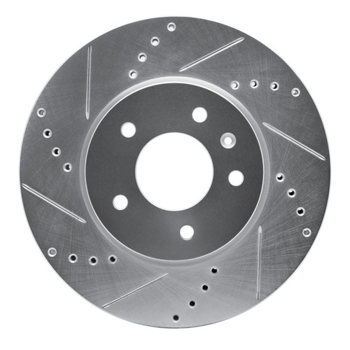 R1 07-15 Chevrolet CAPTIVA Front Left Drilled & Slotted Silver Brake Rotor