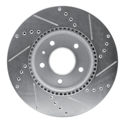 R1 07-15 Chevrolet CAPTIVA Front Left Drilled & Slotted Silver Brake Rotor