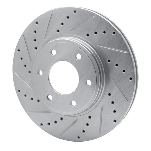 R1 06-09 Chevrolet TRAILBlazer Front Left Drilled & Slotted Silver Brake Rotor
