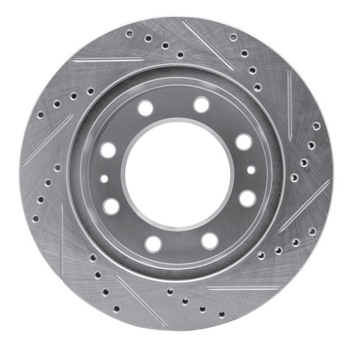 R1 85-89 Chevrolet P30 Front Left Drilled & Slotted Silver Brake Rotor