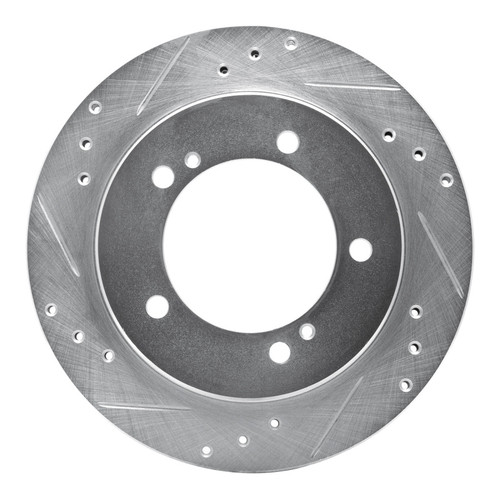 R1 99-04 Chevrolet Tracker Front Left Drilled & Slotted Silver Brake Rotor