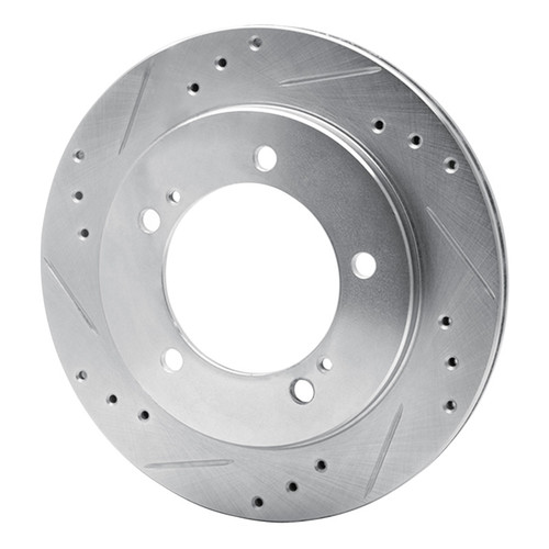 R1 99-04 Chevrolet Tracker Front Left Drilled & Slotted Silver Brake Rotor