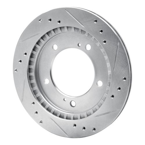 R1 99-04 Chevrolet Tracker Front Left Drilled & Slotted Silver Brake Rotor