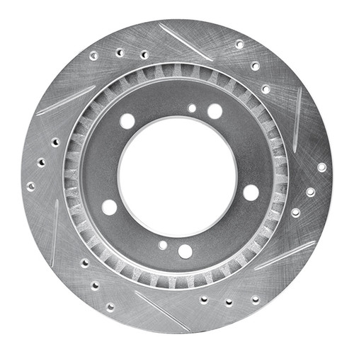 R1 99-04 Chevrolet Tracker Front Left Drilled & Slotted Silver Brake Rotor
