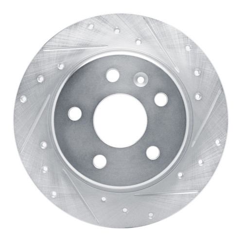 R1 16-23 Chevrolet BOLT EV Rear Right Drilled & Slotted Silver Brake Rotor