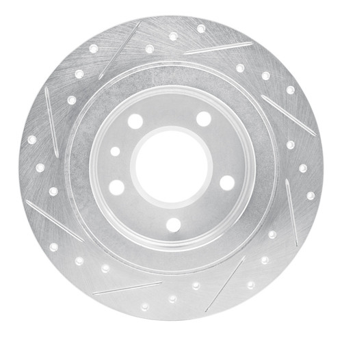 R1 11-19 Buick CASCADA Rear Right Drilled & Slotted Silver Brake Rotor