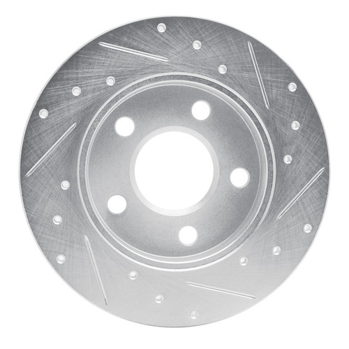 R1 04-16 Buick LaCrosse Rear Left Drilled & Slotted Silver Brake Rotor