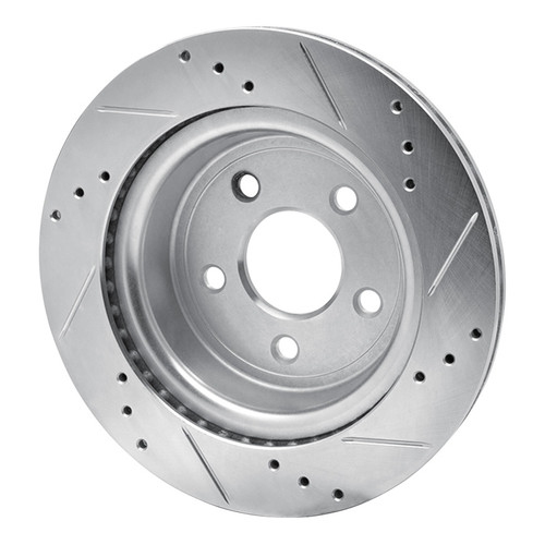 R1 08-10 Chevrolet COBALT Rear Left Drilled & Slotted Silver Brake Rotor
