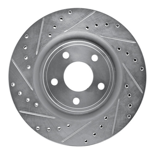 R1 07-10 Chevrolet COBALT Front Left Drilled & Slotted Silver Brake Rotor