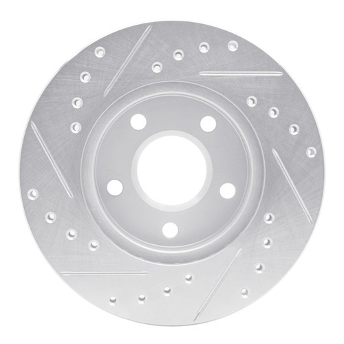 R1 85-91 Buick SKYHAWK Front Right Drilled & Slotted Silver Brake Rotor