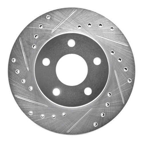 R1 85-91 Buick SKYHAWK Front Left Drilled & Slotted Silver Brake Rotor