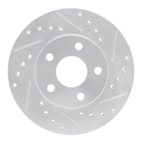 R1 82-84 Buick SKYHAWK Front Right Drilled & Slotted Silver Brake Rotor