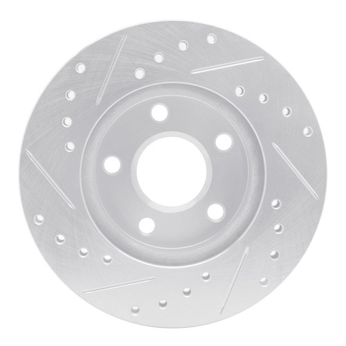 R1 82-84 Buick SKYHAWK Front Right Drilled & Slotted Silver Brake Rotor