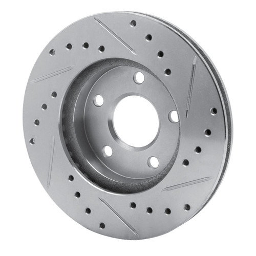 R1 82-84 Buick SKYHAWK Front Left Drilled & Slotted Silver Brake Rotor
