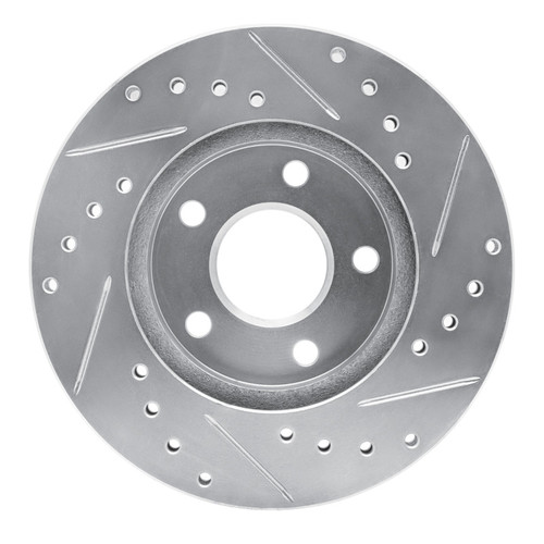 R1 82-84 Buick SKYHAWK Front Left Drilled & Slotted Silver Brake Rotor