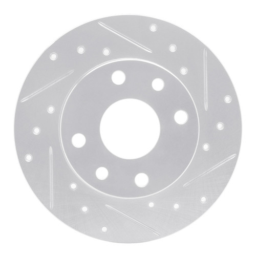 R1 85-89 Chevrolet SPECTRUM Front Right Drilled & Slotted Silver Brake Rotor