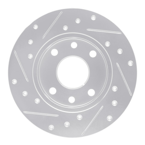 R1 85-89 Chevrolet SPECTRUM Front Right Drilled & Slotted Silver Brake Rotor