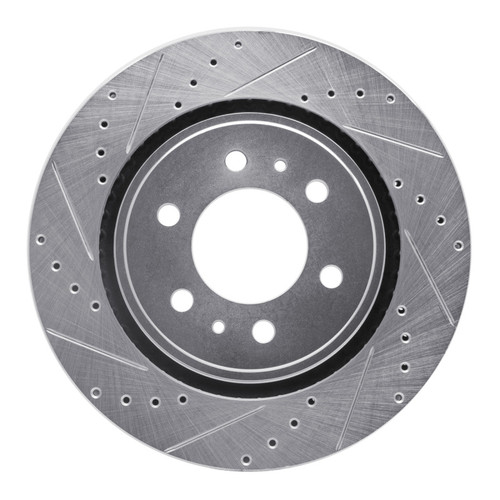 R1 22-25 Cadillac XT5 Front Left Drilled & Slotted Silver Brake Rotor