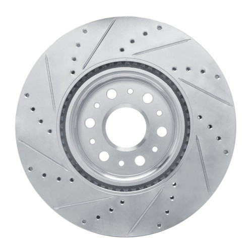R1 17-25 Buick Enclave Front Right Drilled & Slotted Silver Brake Rotor EDZ-46047R