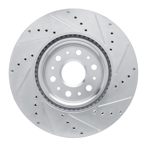 R1 17-25 Buick Enclave Front Left Drilled & Slotted Silver Brake Rotor