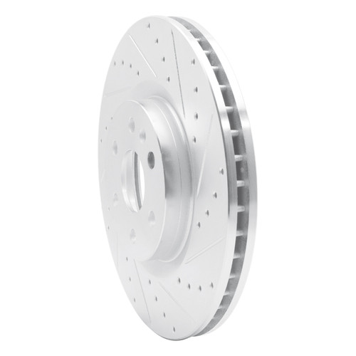 R1 10-16 Cadillac SRX Front Right Drilled & Slotted Silver Brake Rotor