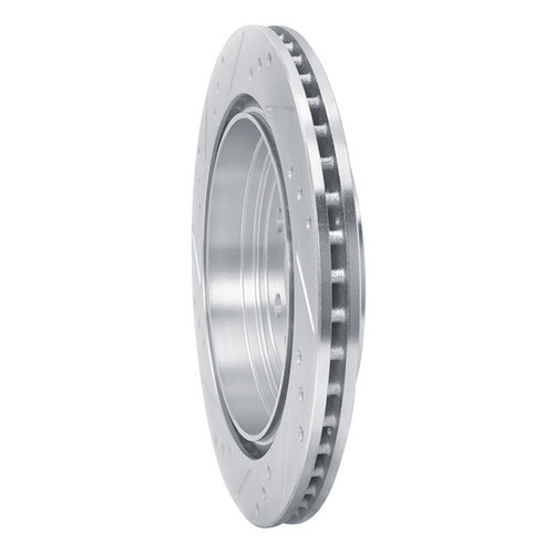 R1 10-16 Cadillac SRX Rear Right Drilled & Slotted Silver Brake Rotor