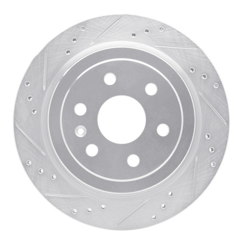 R1 10-16 Cadillac SRX Rear Left Drilled & Slotted Silver Brake Rotor