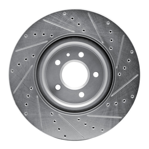 R1 16-20 Buick Regal Sportback Front Left Drilled & Slotted Silver Brake Rotor