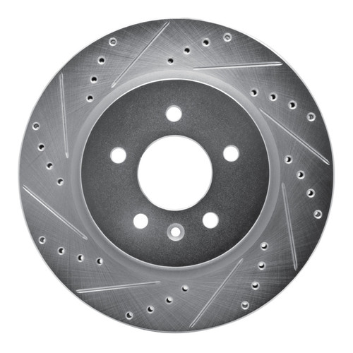 R1 16-20 Buick Regal Sportback Rear Left Drilled & Slotted Silver Brake Rotor