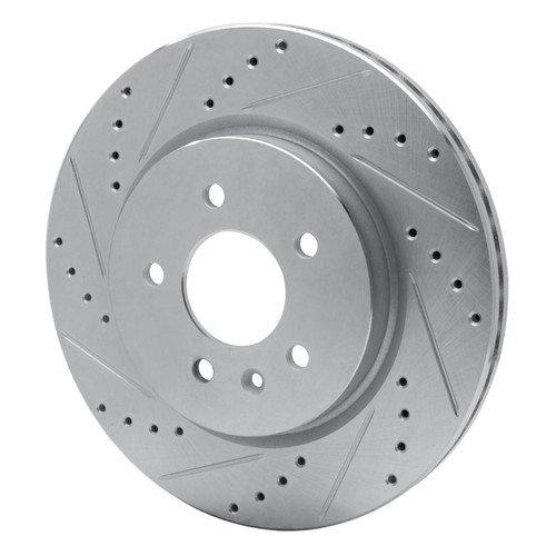 R1 16-20 Buick Regal Sportback Rear Left Drilled & Slotted Silver Brake Rotor