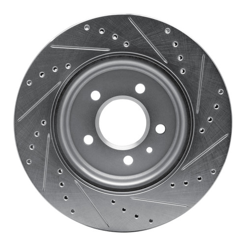 R1 16-20 Buick Regal Sportback Rear Left Drilled & Slotted Silver Brake Rotor