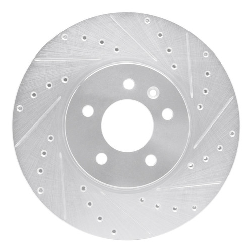 R1 14-19 Buick CASCADA Front Right Drilled & Slotted Silver Brake Rotor