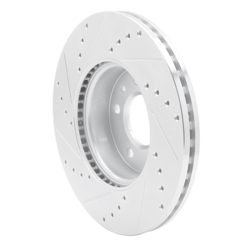 R1 13-25 Cadillac ATS Front Right Drilled & Slotted Silver Brake Rotor EDZ-46033R