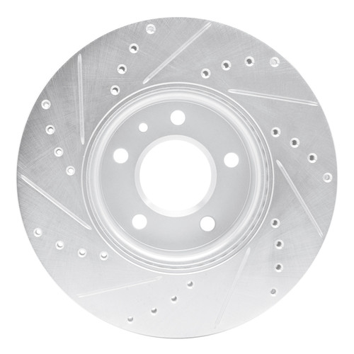 R1 13-25 Cadillac ATS Front Right Drilled & Slotted Silver Brake Rotor EDZ-46033R