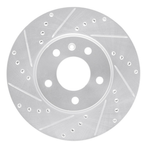 R1 13-25 Cadillac ATS Front Left Drilled & Slotted Silver Brake Rotor EDZ-46033L